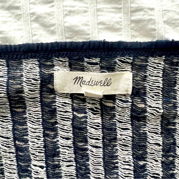 Madewell Crop Top Size L, White & Blue, Stripes - Picture 2 of 6